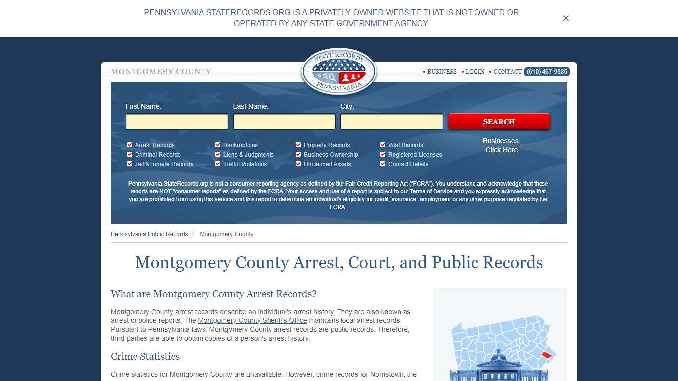 Montgomery County Arrest, Court, and Public Records