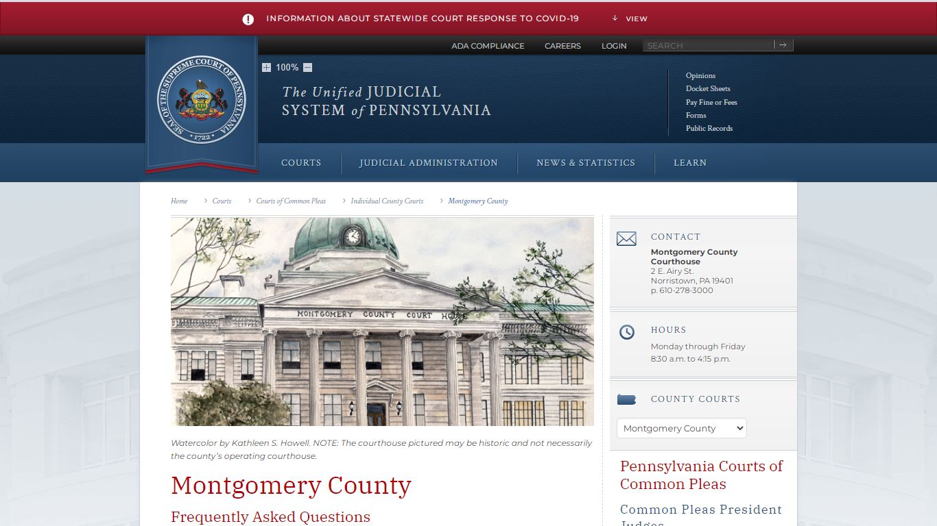 Montgomery County | Individual County Courts - Judiciary of Pennsylvania